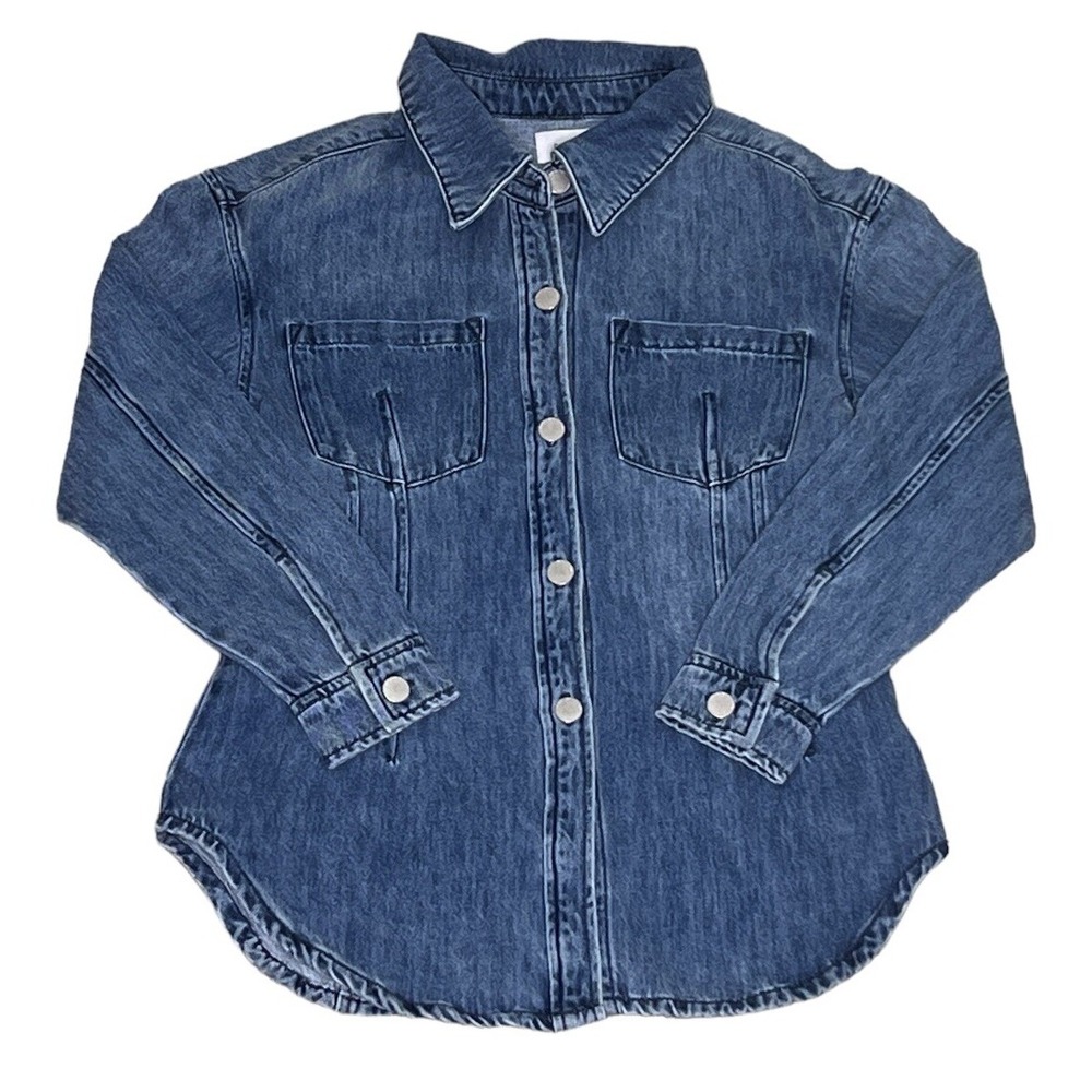 Dear John Women's XS Jean Denim Long Sleeve Shirt Dress Blue